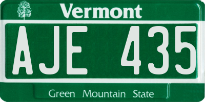 VT license plate AJE435