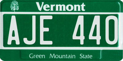 VT license plate AJE440