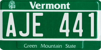 VT license plate AJE441