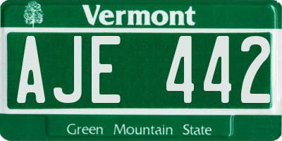 VT license plate AJE442