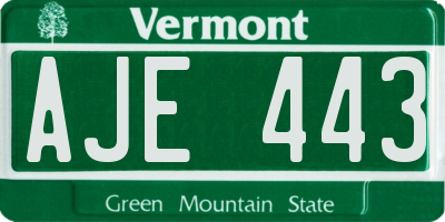 VT license plate AJE443