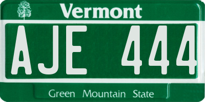 VT license plate AJE444