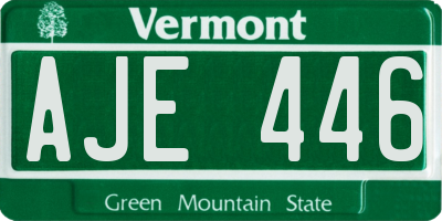 VT license plate AJE446