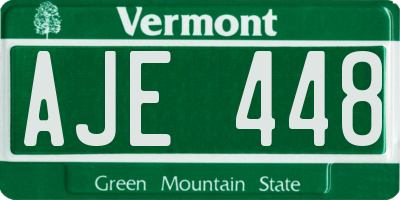 VT license plate AJE448
