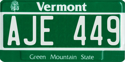VT license plate AJE449