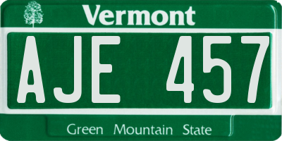 VT license plate AJE457