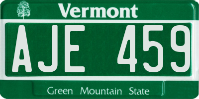 VT license plate AJE459