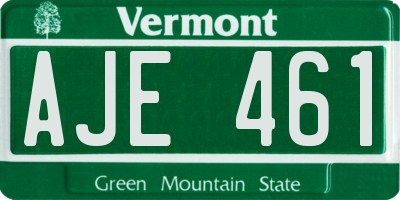 VT license plate AJE461