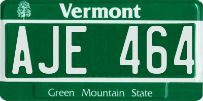 VT license plate AJE464