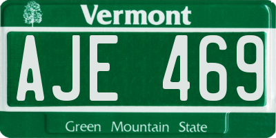 VT license plate AJE469