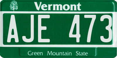VT license plate AJE473