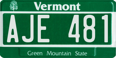 VT license plate AJE481