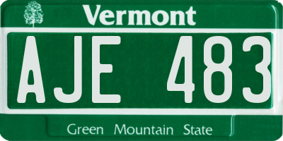 VT license plate AJE483