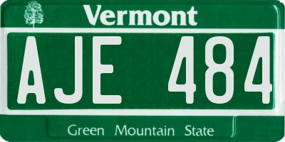 VT license plate AJE484