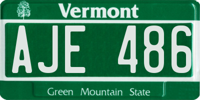 VT license plate AJE486
