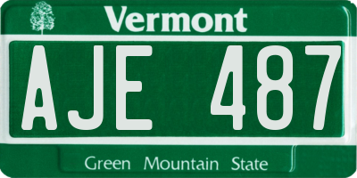 VT license plate AJE487
