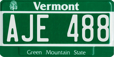 VT license plate AJE488