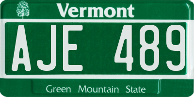 VT license plate AJE489