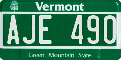 VT license plate AJE490