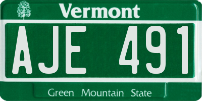 VT license plate AJE491