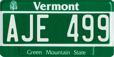 VT license plate AJE499