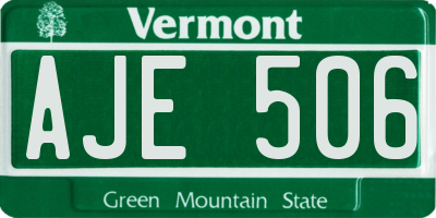 VT license plate AJE506