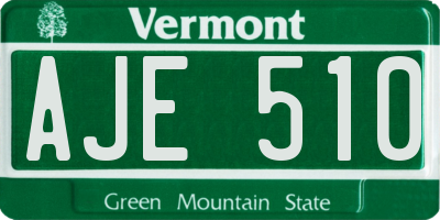 VT license plate AJE510