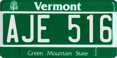 VT license plate AJE516