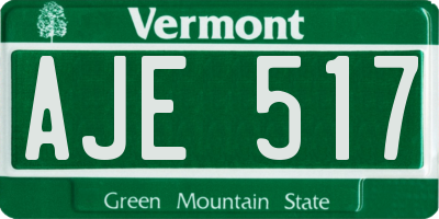 VT license plate AJE517