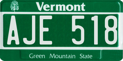 VT license plate AJE518