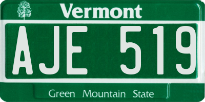 VT license plate AJE519