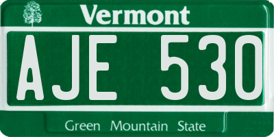 VT license plate AJE530