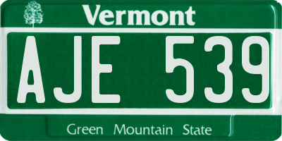 VT license plate AJE539