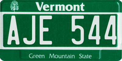 VT license plate AJE544