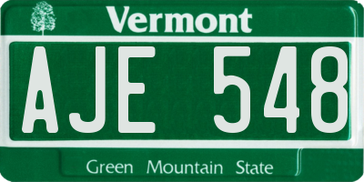 VT license plate AJE548