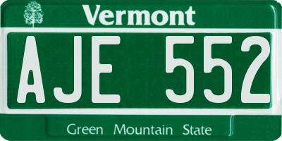 VT license plate AJE552