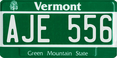 VT license plate AJE556