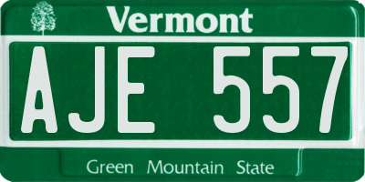 VT license plate AJE557