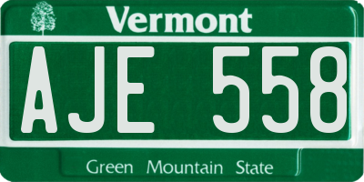 VT license plate AJE558