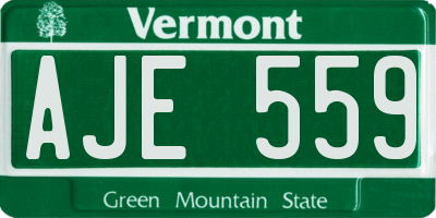 VT license plate AJE559