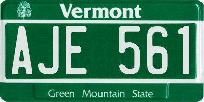 VT license plate AJE561