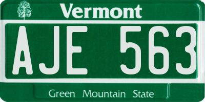 VT license plate AJE563