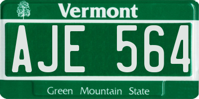 VT license plate AJE564