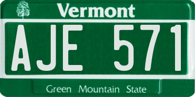 VT license plate AJE571