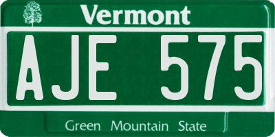 VT license plate AJE575