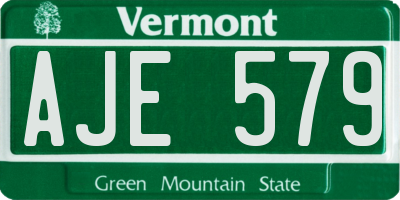 VT license plate AJE579