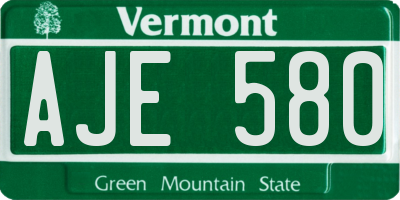 VT license plate AJE580
