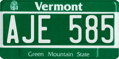 VT license plate AJE585