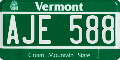 VT license plate AJE588