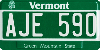 VT license plate AJE590